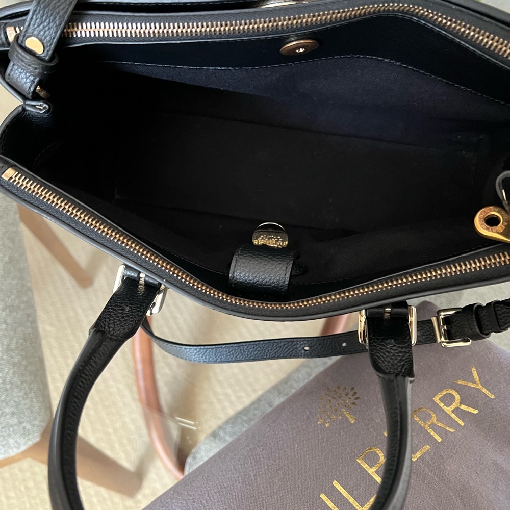 Authentic Mulberry Small Bayswater Double Zip Satchel bag in Black - Picture 11 of 16